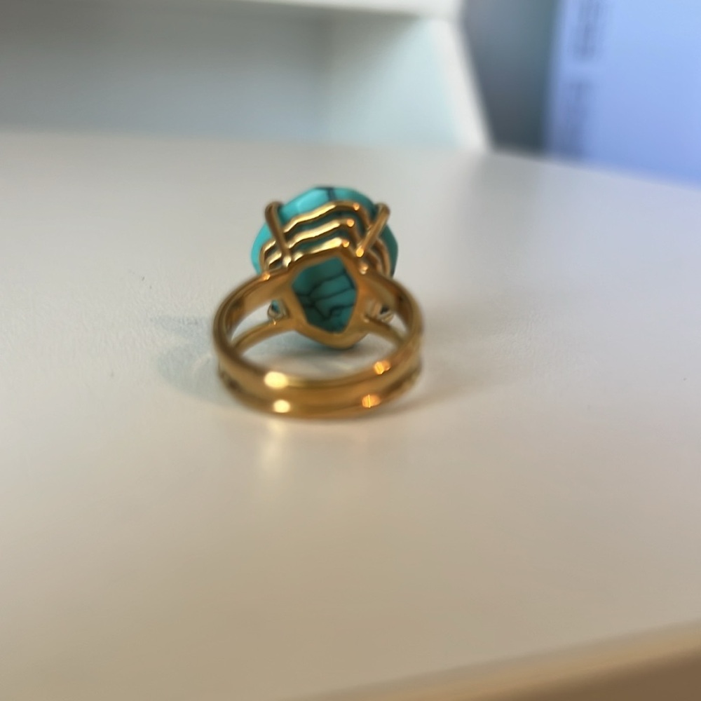 Stella & Dot Teardrop Turquoise-Blue Stone Ring - Picture 6 of 7